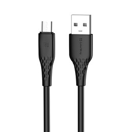 Кабель ColorWay USB - micro USB (M/M), textured PVC, 3А, 1 м, Black (CW-CBUM094-BK)