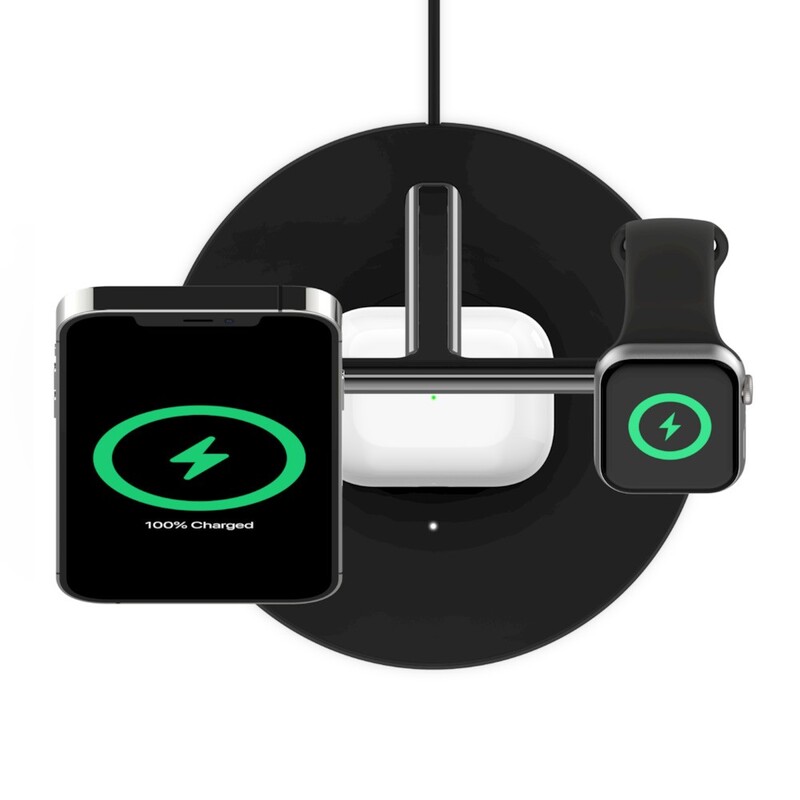 Беспроводное зарядное устройство Belkin BoostCharge Pro 3-in-1 Wireless Charger with MagSafe 15W Black (WIZ032KQBK)