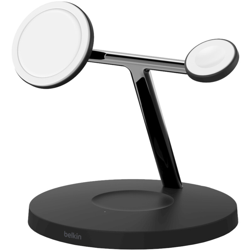 Беспроводное зарядное устройство Belkin BoostCharge Pro 3-in-1 Wireless Charger with MagSafe 15W Black (WIZ032KQBK)