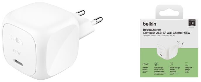 Сетевое зарядное устройство Belkin BoostCharge Compact USB-C Charger 20W White (WCA011KQWH)