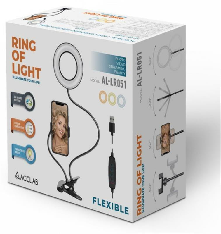 Кільцева USB LED-лампа ACCLAB AL-LR051 (1283126510014)