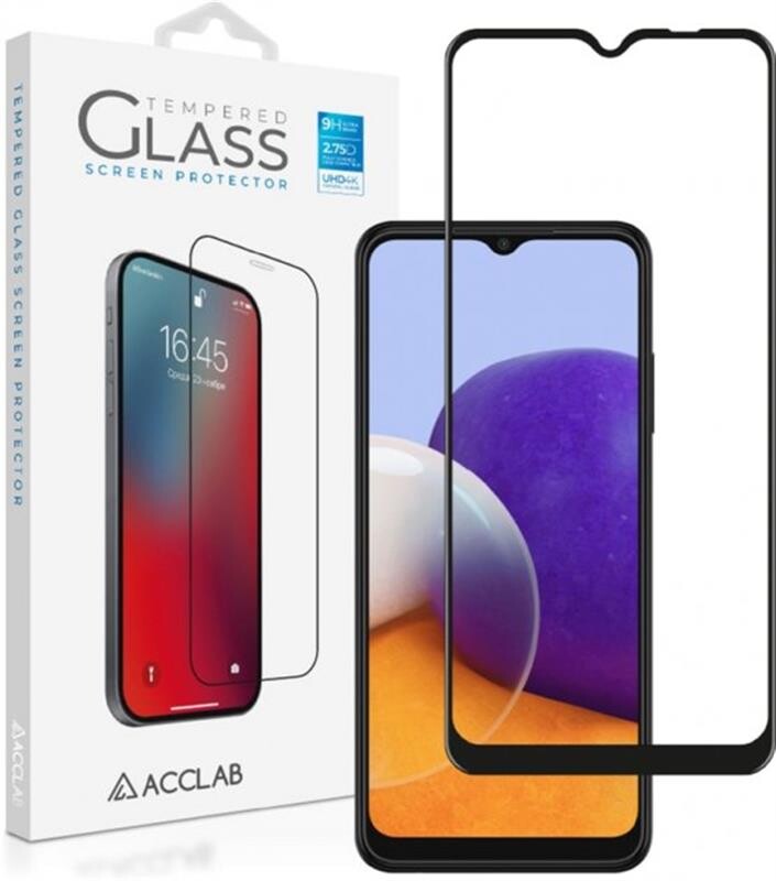 Захисне скло ACCLAB Full Glue для Samsung Galaxy A22 SM-A225 Black (1283126512551)