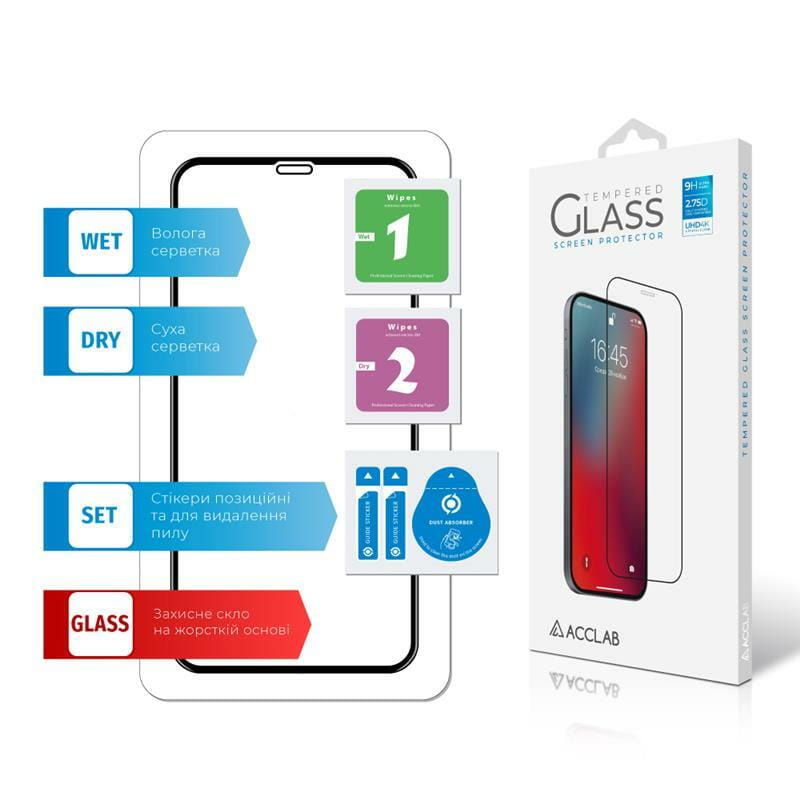 Защитное стекло ACCLAB Full Glue для Apple iPhone 11/XR Black (1283126508196)
