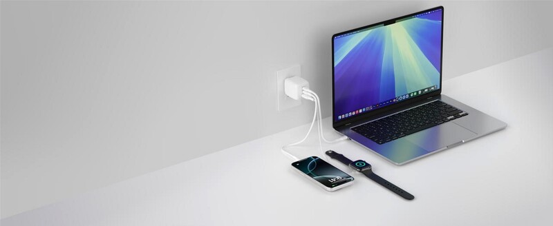 Сетевое зарядное устройствоBelkin BoostCharge Pro 3-Port GaN Wall Charger 70W White (WCH018HQWH)