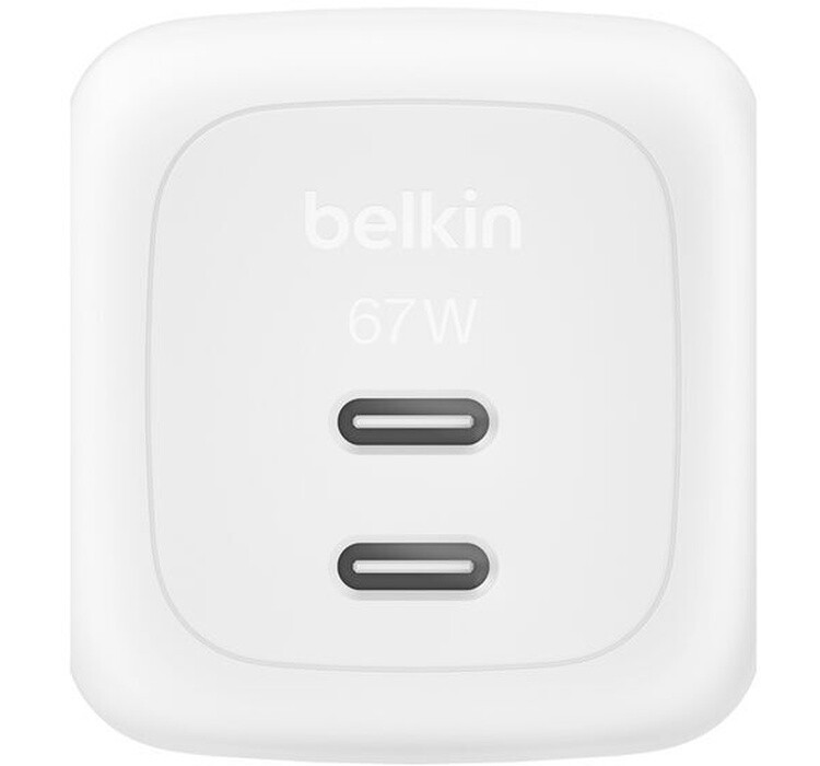 Сетевое зарядное устройство Belkin BoostCharge Pro New Dual USB-C GaN Wall Charger 67W + USB-C 1м White (WCH020KQ2MWH-B6)