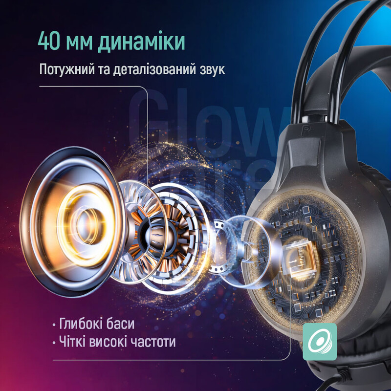 Гарнітура СolorWay GlowCore RGB Black (CW-HPG02BK)