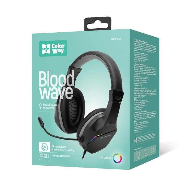 Гарнітура СolorWay Bloodwave LED Black (CW-HPG01BK)