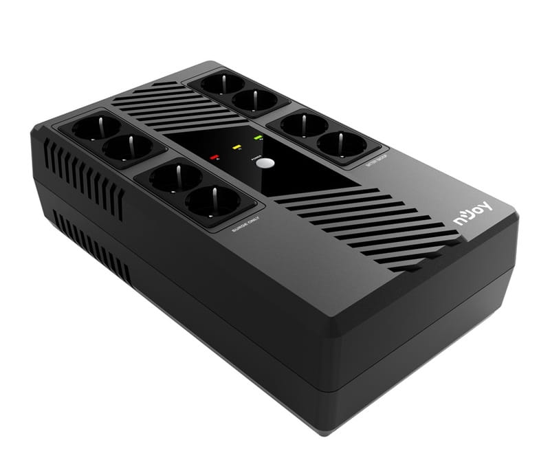 ИБП NJOY Token 600 (UPCSBLS660TTOAZ01B), Lin.int., 8 x Schuko, USB, пластик