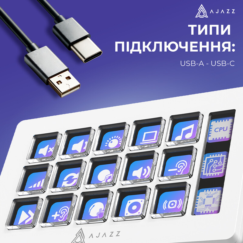 Контроллер для стриминга Ajazz AKP153E USB White (AKP153E-W)