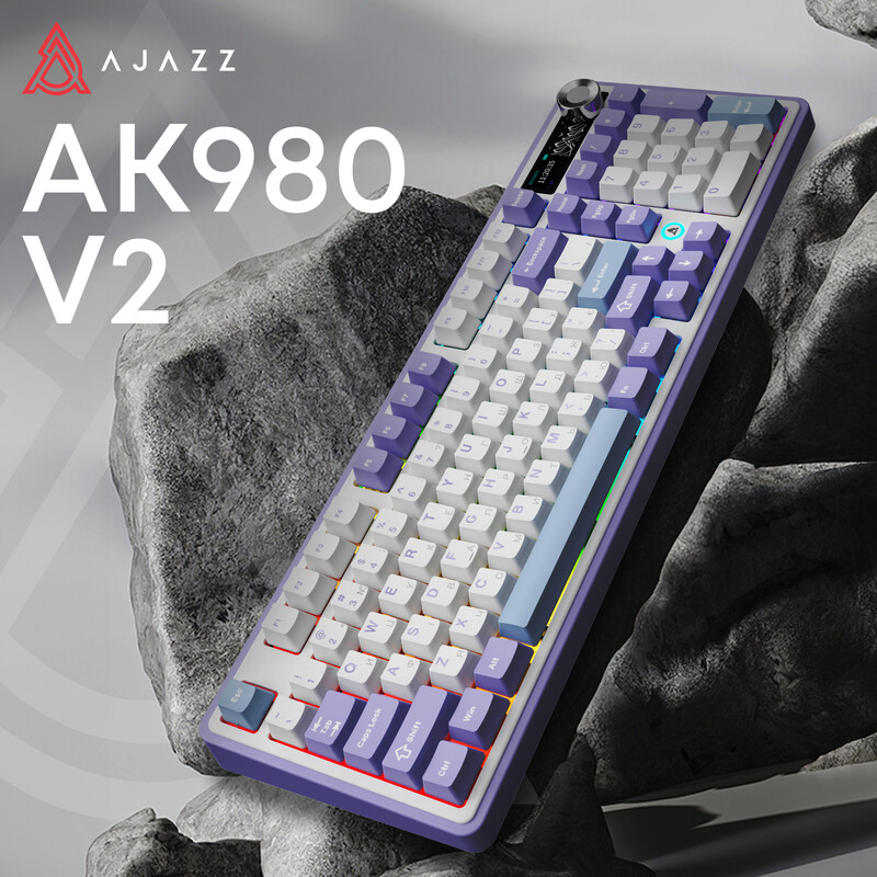 Клавиатура беспроводная Ajazz AK980 V2 Maillard Switch White (AK980-V2-M-PWB)