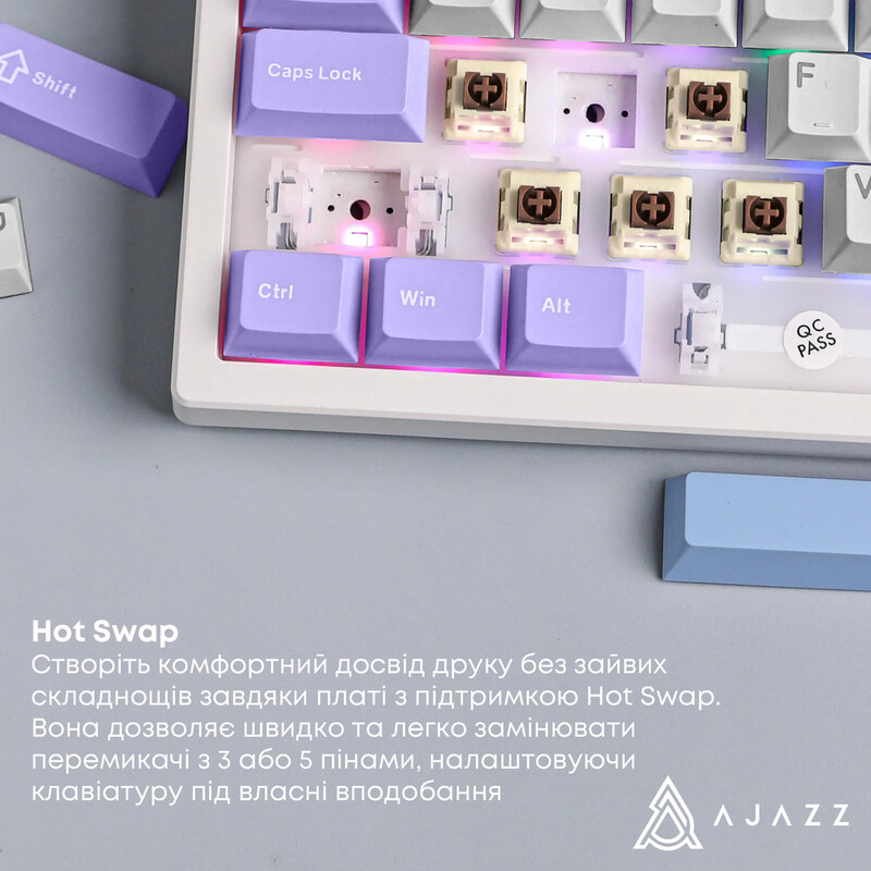 Клавиатура беспроводная Ajazz AK980 V2 Maillard Switch White (AK980-V2-M-PWB)