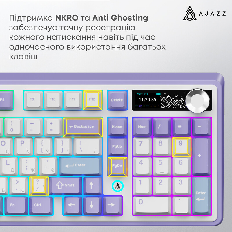 Клавиатура беспроводная Ajazz AK980 V2 Maillard Switch White (AK980-V2-M-PWB)