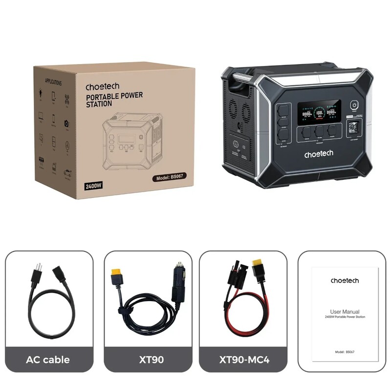 Зарядна станція Choetech BS067 2048Wh, 2400W (BS067-EU-BKSL)