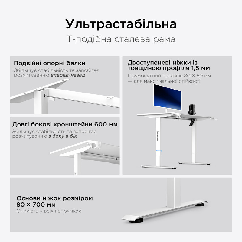 Комп`ютерний стіл Anda Seat Xtreme E 1400x750 White (AD-D-DD1-1400-06-W)