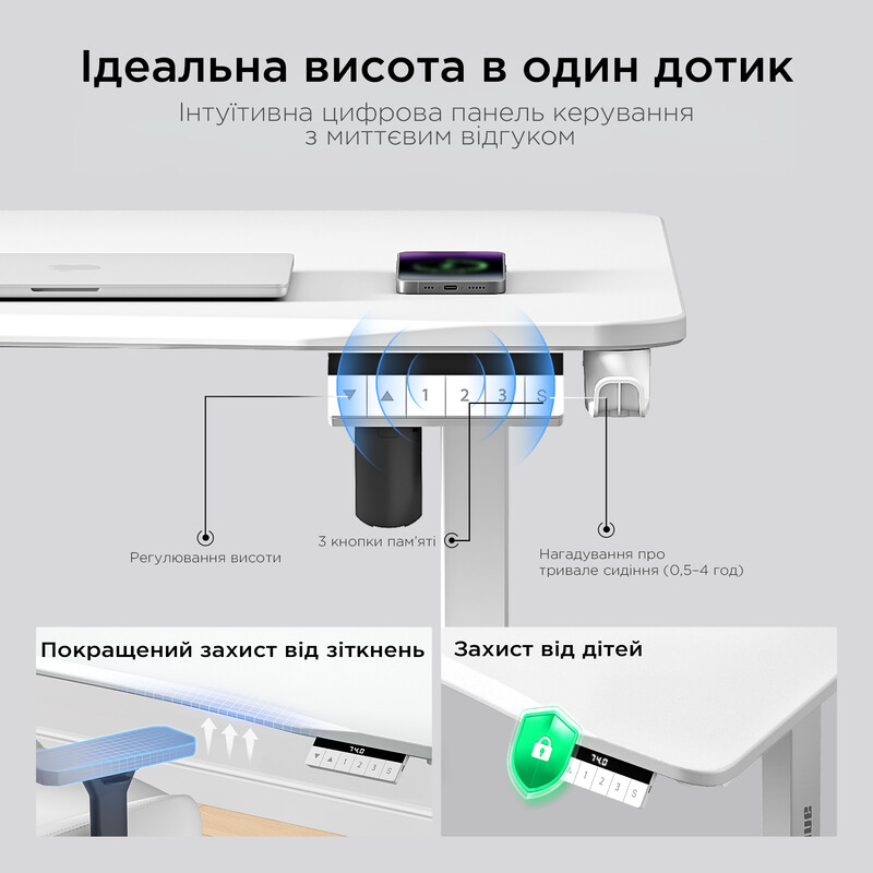 Комп`ютерний стіл Anda Seat Xtreme E 1400x750 White (AD-D-DD1-1400-06-W)