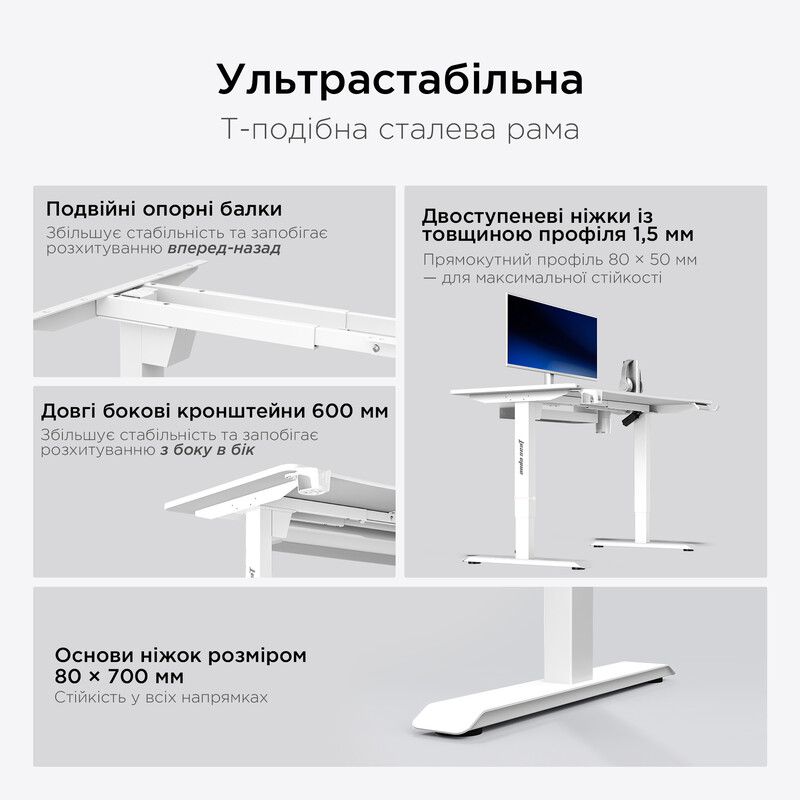 Комп`ютерний стіл Anda Seat Xtreme Pro 1400x750 White (AD-D-DD1-1400-08-W)