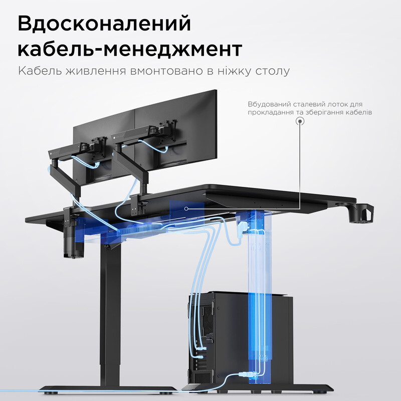 Компьютерный стол Anda Seat Xtreme Pro 1600x800 Black (AD-D-DD1-1600-08-B)