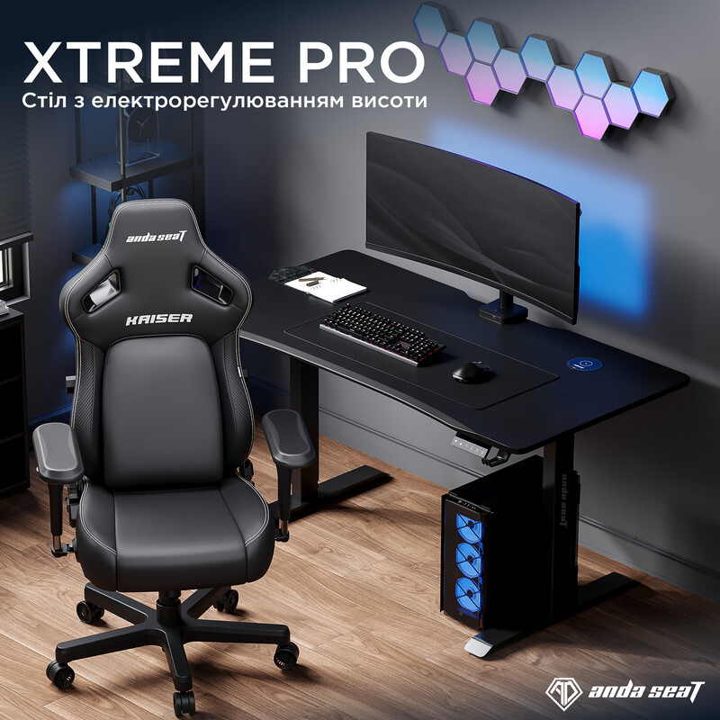 Компьютерный стол Anda Seat Xtreme Pro 1600x800 Black (AD-D-DD1-1600-08-B)