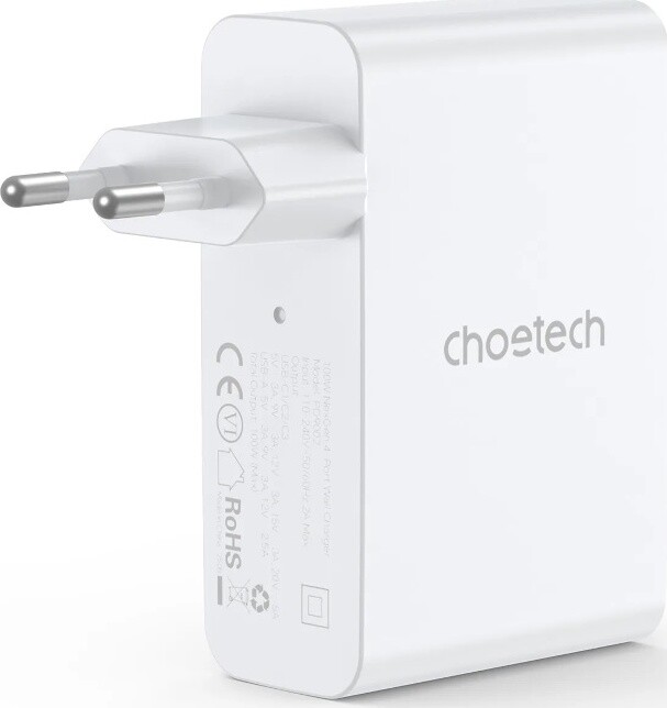 Сетевое зарядное устройство Choetech GaN PD100W 4Ports White (PD9002)