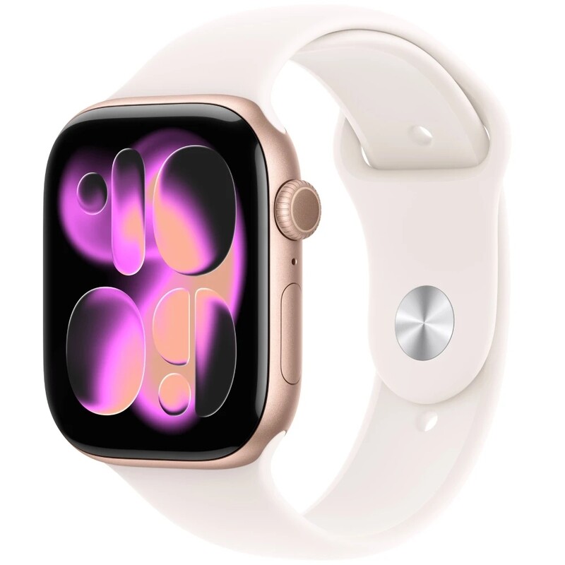 Смарт-годинник Apple Watch Series 11 GPS 46mm Rose Gold Aluminium Case with Light Blush Sport Band - S/M (MEV64RK/A)