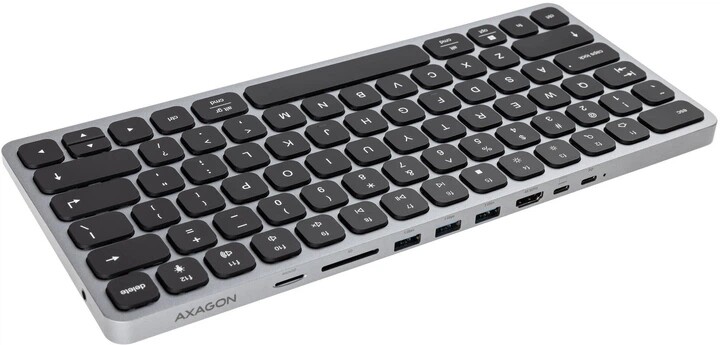 Клавиатура Axagon HMC-KB 9 in 1 Layout USB Silver/Black (HMC-KB-CRL)