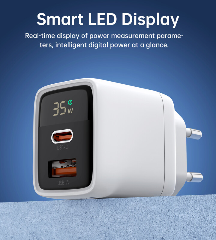 Сетевое зарядное устройство Choetech (USB-C+USB-A) White (PD6052-EU-WH)