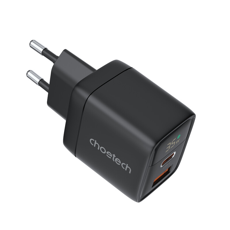 Сетевое зарядное устройство Choetech (USB-C+USB-A) Black (PD6052-EU-BK)
