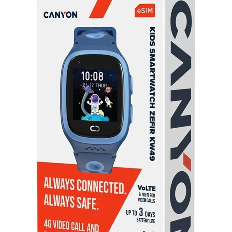 Дитячий смарт-годинник Canyon Zefir KW-49 4G LTE Blue (CNE-KW49BL)