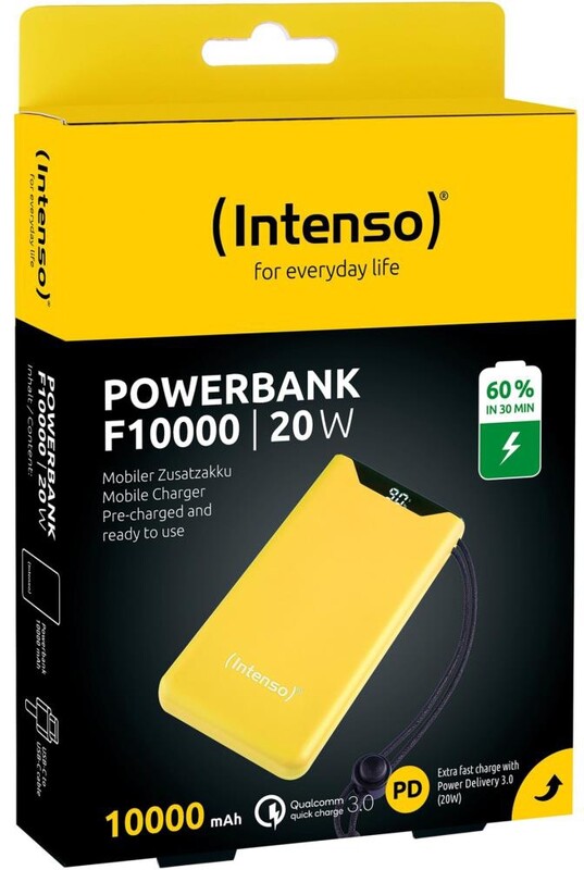 Универсальная мобильная батарея Intenso F10000 10000mAh, 20W, Yellow (7332039)