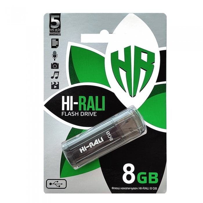 Флеш-накопитель USB 8GB Hi-Rali Stark Series Black (HI-8GBSTBK)