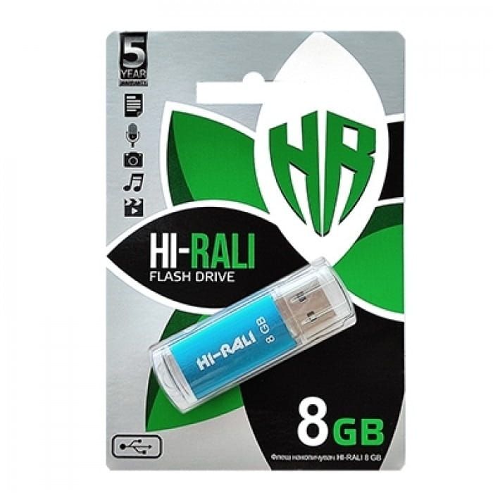 Флеш-накопитель USB 8GB Hi-Rali Rocket Series Blue (HI-8GBVCBL)