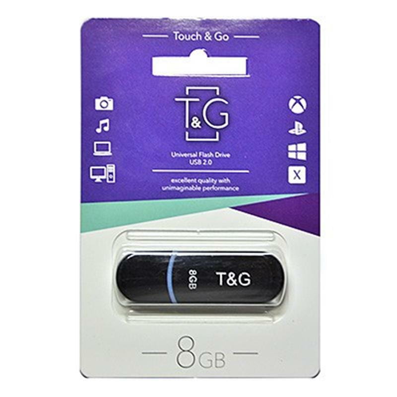 Флеш-накопичувач USB 8GB T&G 012 Classic Series Black (TG012-8GBBK)