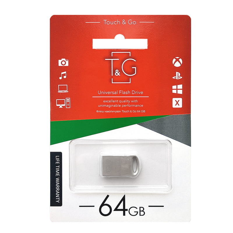 Флеш-накопитель USB 64GB T&G 105 Metal Series Silver (TG105-64G)