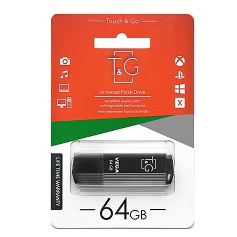 Флеш-накопичувач USB 64GB T&G 121 Vega Series Black (TG121-64GBBK)