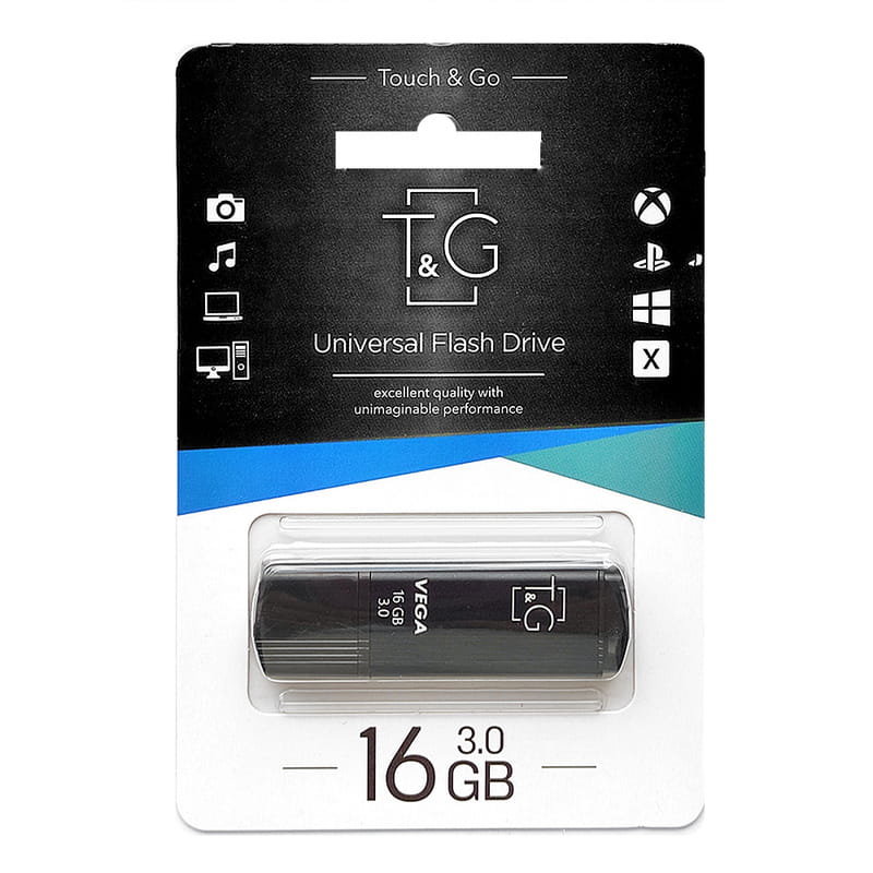 Флеш-накопитель USB3.0 16GB T&G 121 Vega Series Black (TG121-16GB3BK)