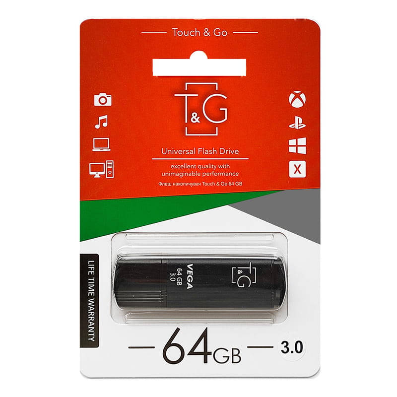 Флеш-накопитель USB3.0 64GB T&G 121 Vega Series Black (TG121-64GB3BK)