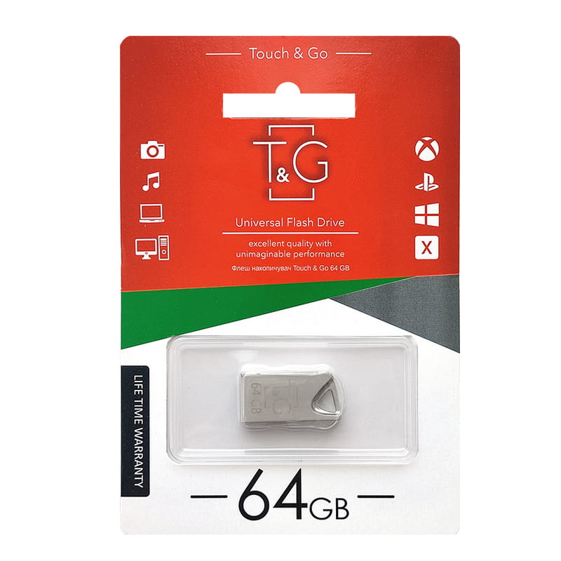 Флеш-накопитель USB 64GB T&G 109 Metal Series Silver (TG109-64G)