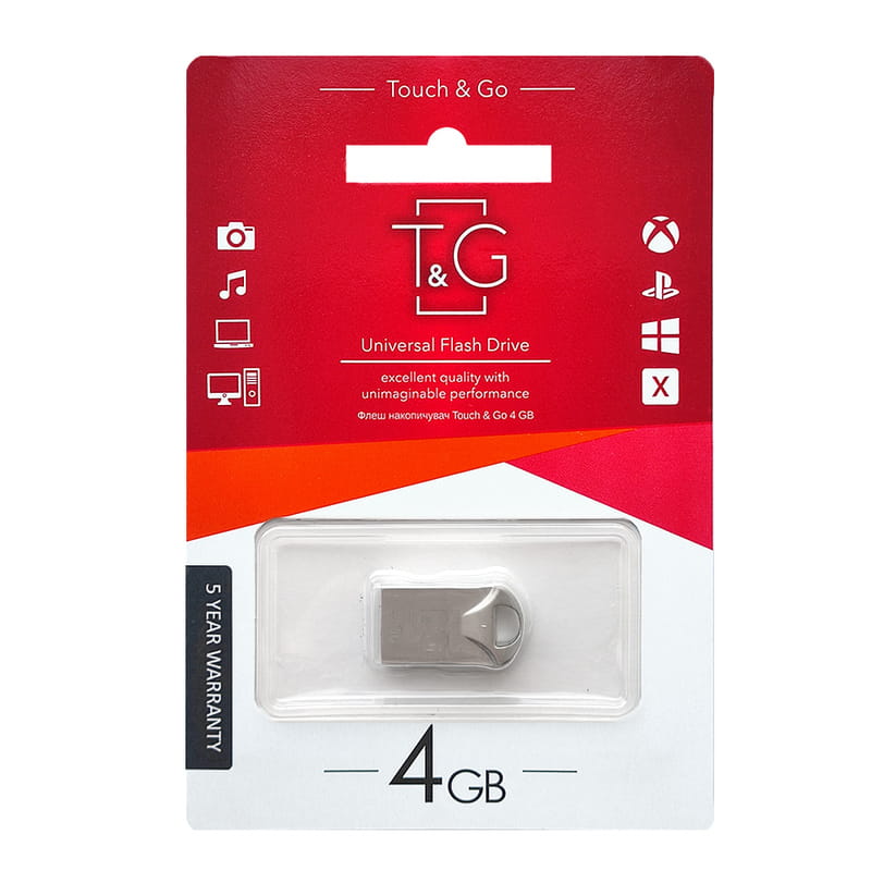 Флеш-накопитель USB 4GB T&G 106 Metal Series Silver (TG106-4G)