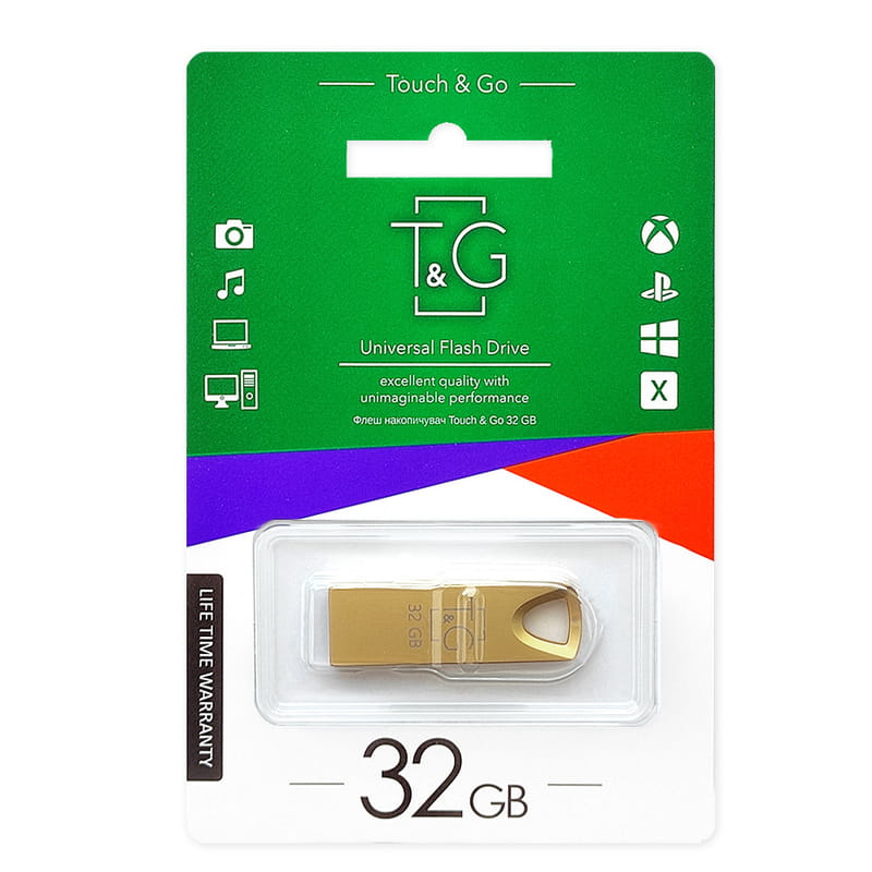 Флеш-накопичувач USB 32GB T&G 117 Metal Series Gold (TG117GD-32G)