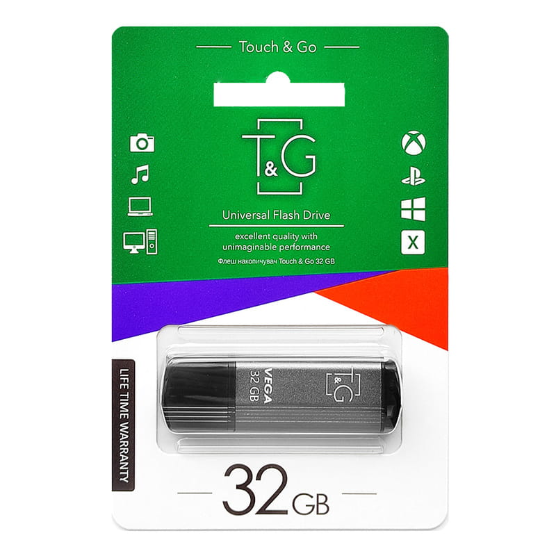 Флеш-накопитель USB 32GB T&G 121 Vega Series Grey (TG121-32GBGY)