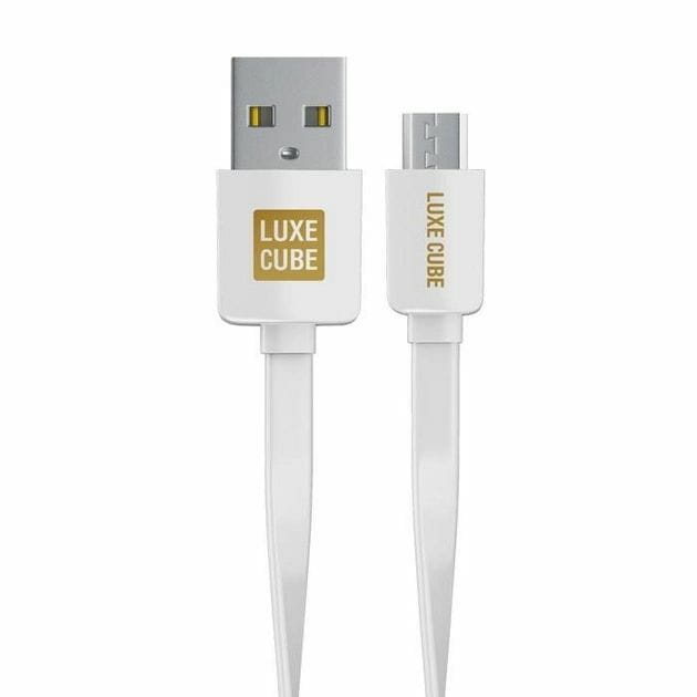 Кабель Luxe Cube Flat USB - micro USB (M/M), 1 м, белый (2231252967010)