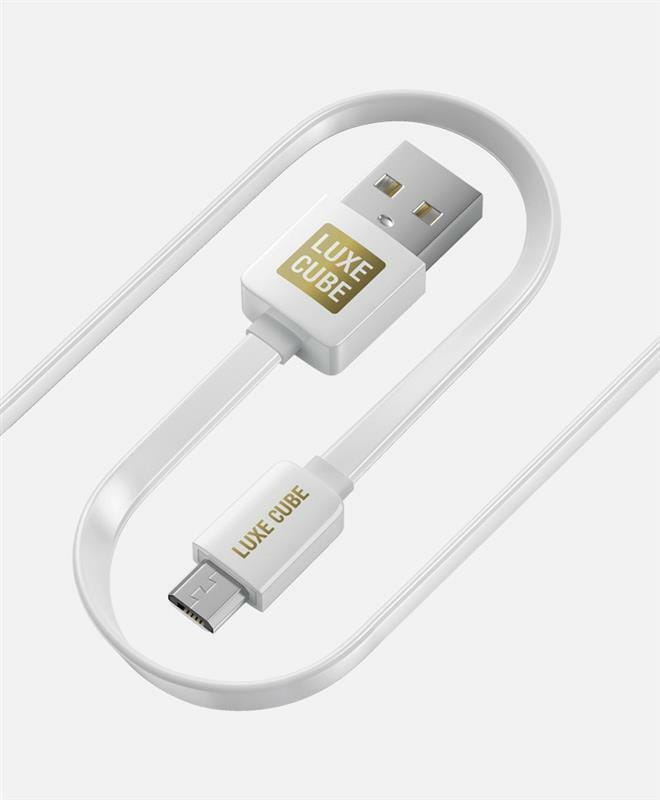 Кабель Luxe Cube Flat USB - micro USB (M/M), 1 м, белый (2231252967010)