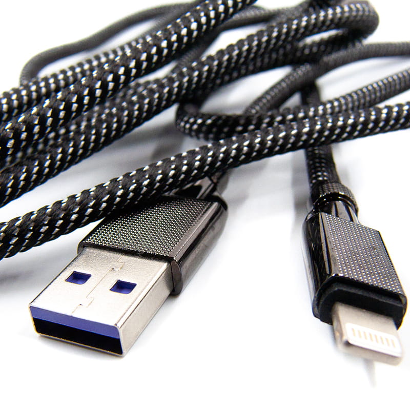 Кабель Dengos USB-Lightning 4A 1м Black (NTK-L-KPR-USB3-BLACK)