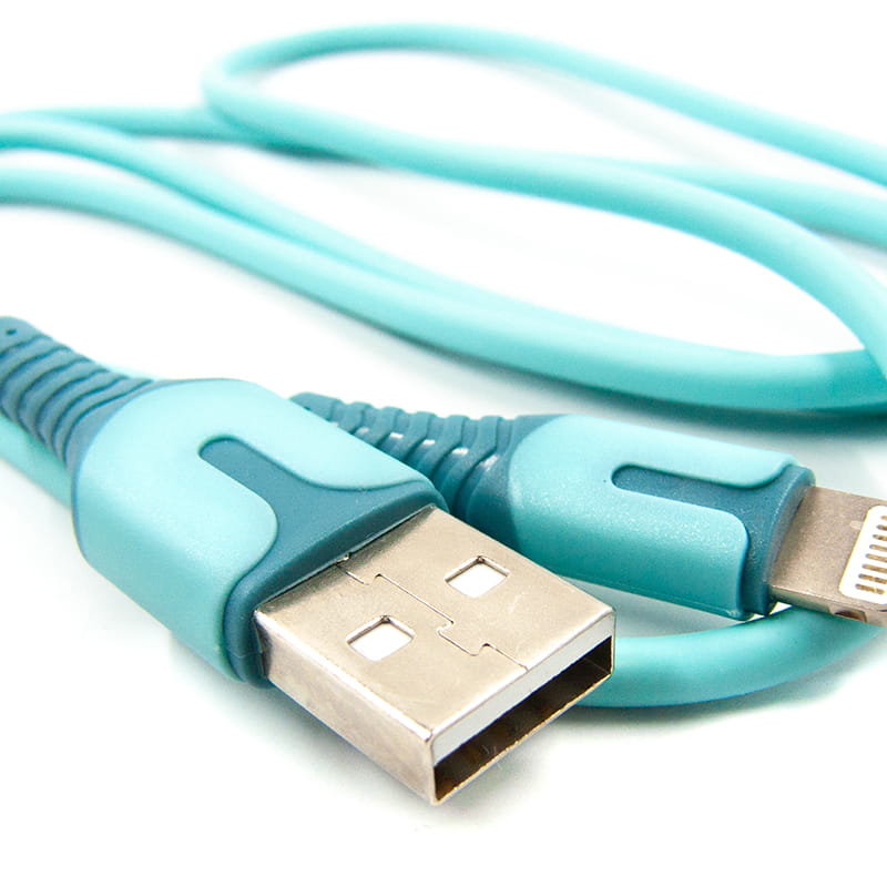 Кабель Dengos USB - Lightning (M/M), 1 м, Blue (PLS-L-IND-SOFT-BLUE)