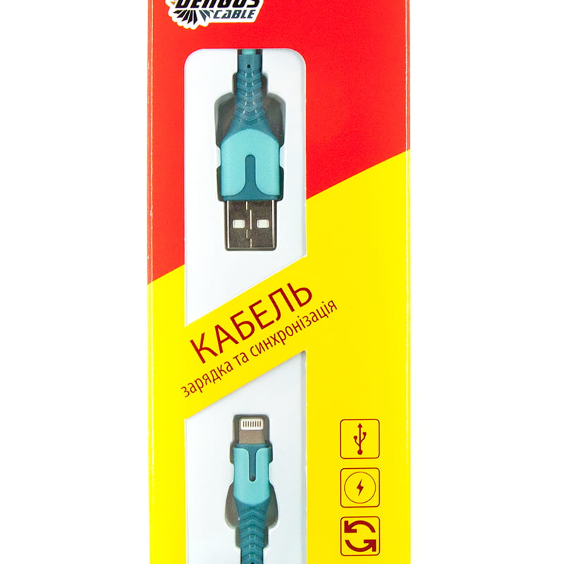 Кабель Dengos USB - Lightning (M/M), 1 м, Blue (PLS-L-IND-SOFT-BLUE)