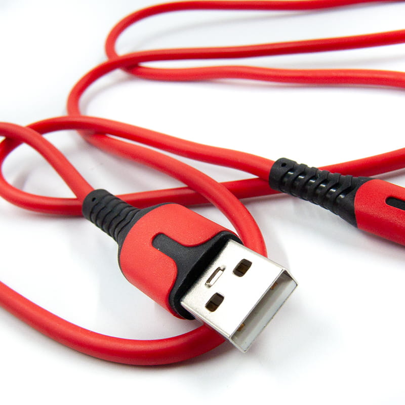 Кабель Dengos USB - micro USB (M/M), 1 м, Red (PLS-M-IND-SOFT-RED)