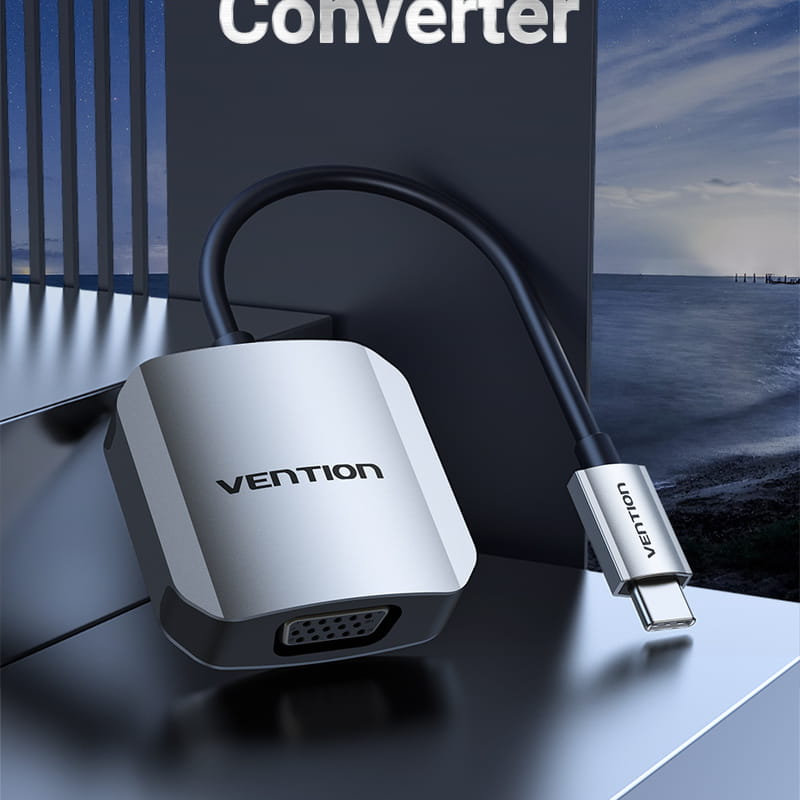 Перехідник Vention VGA - USB Type-C (F/M), 0.15 м (TDFHB)