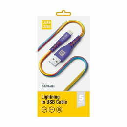 Кабель Luxe Cube Kevlar USB - Lightning (M/M), 1.2 м, радужный (8886668686341)