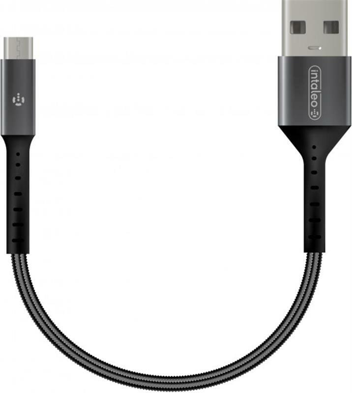 Кабель Intaleo CB0 USB - micro USB (M/M), 0.2 м, Black/Grey (1283126495632)