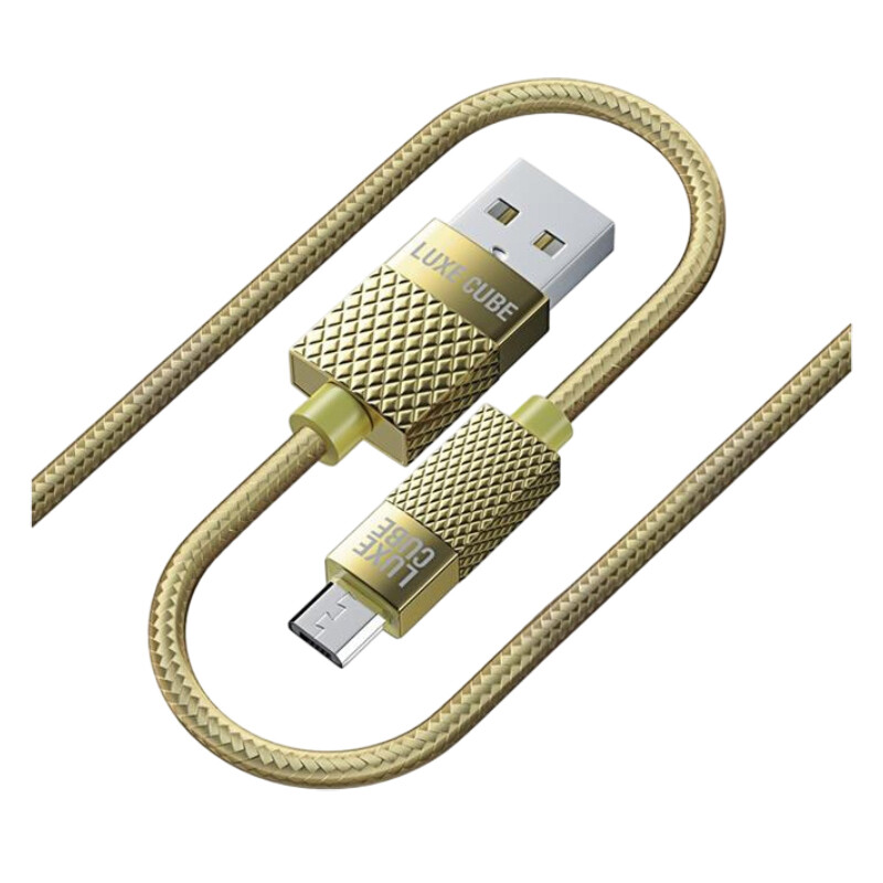 Кабель Luxe Cube Premium USB - micro USB (M/M), 1 м, золотистый (8889986489885)